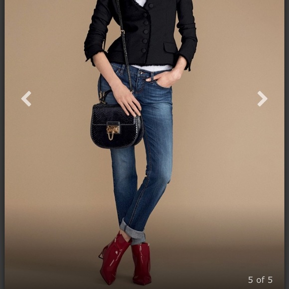 Dolce & Gabbana Denim - • Dolce & Gabbana • Leather Panel Straight Leg